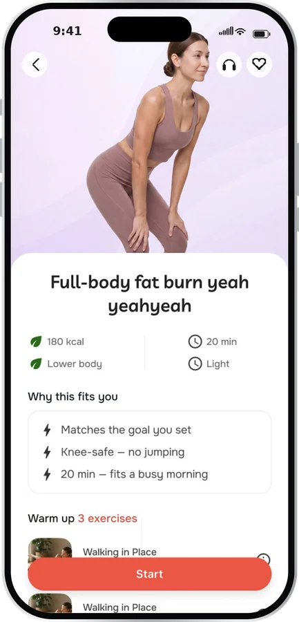 Workout detail screen